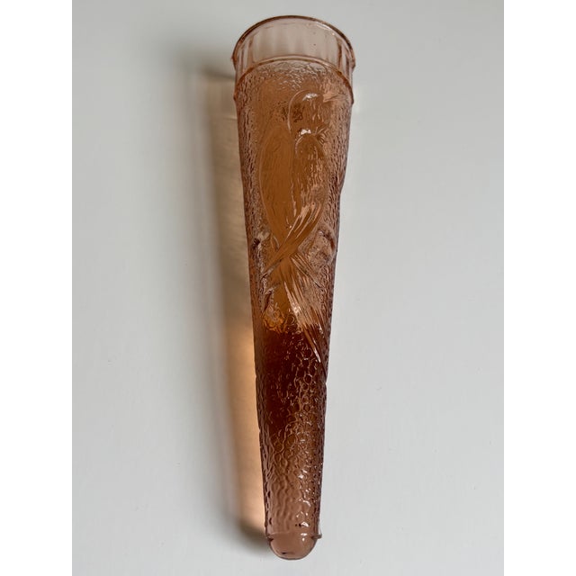 Circa 1930 Depression Glass "Woodpecker" Wall Pocket Vase For Sale - Image 15 of 16
