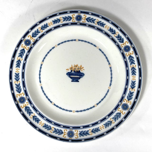 Late 19th Century Wedgwood Plate - the Etruria - Blue & Yellow For Sale - Image 5 of 5