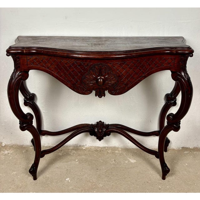 Italian Rococo Style Carved Console Table, Early 20th Century For Sale - Image 10 of 15