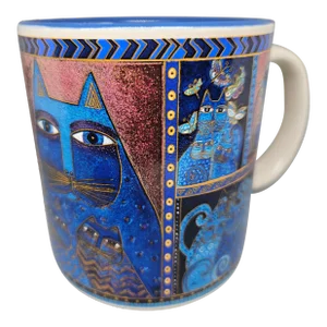 Laurel Burch Indigo Cat Portrait Mug