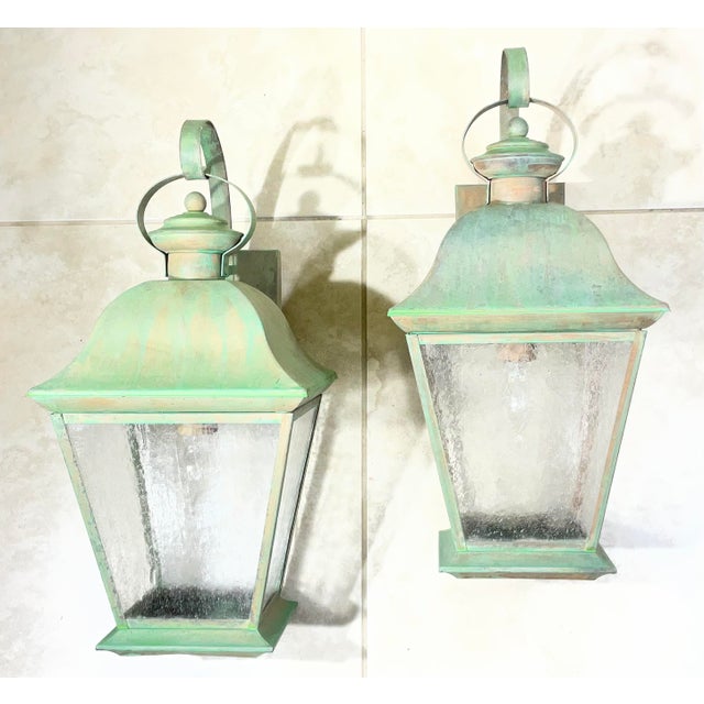 Pair of Vintage Solid Brass Lanterns - Timeless Elegance for Your Home For Sale - Image 17 of 18