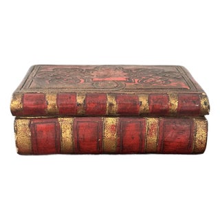 Borghese Italian Terracotta Faux Book Box Florentine Style For Sale