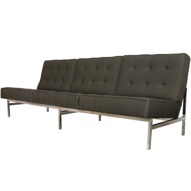 Mid 20th Century Original Mid-Century Modern 1955 Florence Knoll Parallel Bar Sofa Fully Restored For Sale - Image 5 of 10