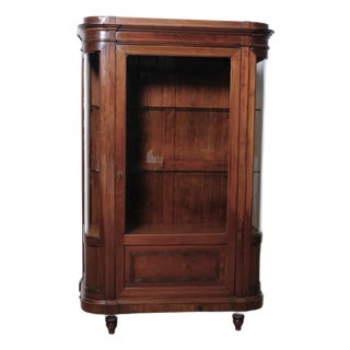 Louis XVI Art Nouveau Semi-Circular Mahogany Display Cabinet, Italy, 1890s For Sale