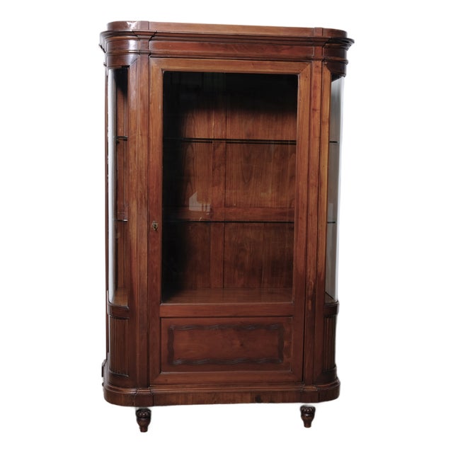 Louis XVI Art Nouveau Semi-Circular Mahogany Display Cabinet, Italy, 1890s For Sale