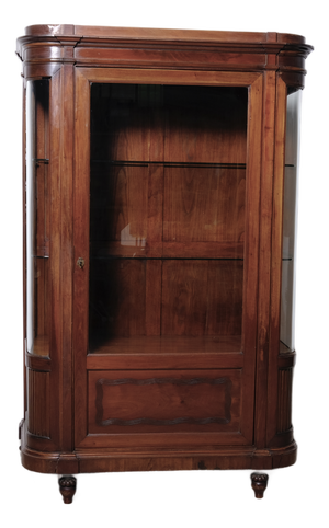 Louis XVI Art Nouveau Semi-Circular Mahogany Display Cabinet, Italy, 1890s