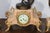 Antique French 1896 “Amour Irresistible” Angel Statue Pink Marble 3-Piece Clock Set For Sale - Image 13 of 17