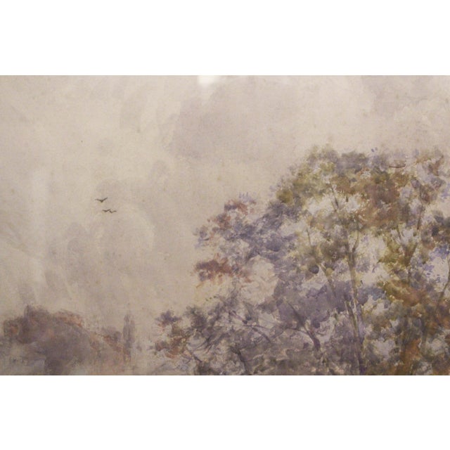 English Circa 1914 English Village Scene Watercolor by Max Ludby For Sale - Image 3 of 8