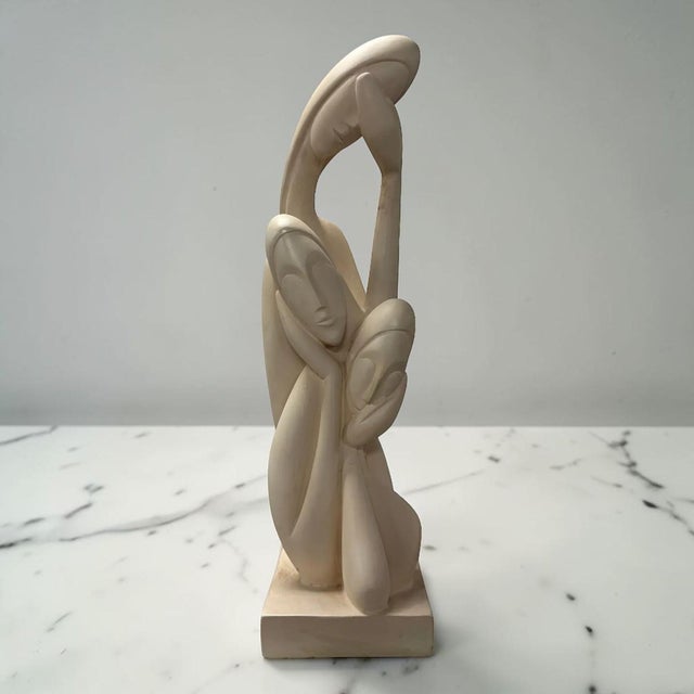 Vintage Modernist Large White Plaster Three Women Sculpture For Sale In Miami - Image 6 of 10