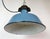 Industrial Blue Enamel Factory Lamp with Cast Iron Top, 1960s For Sale - Image 6 of 18
