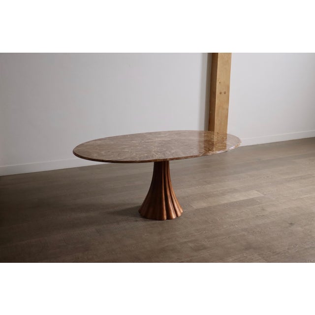 Metal Oval Onyx Marble Dining Table by Angelo Mangiarotti, Italy, 1970s For Sale - Image 7 of 15
