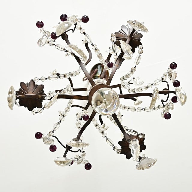 Brown French 19th Century Petite Crystal Chandelier For Sale - Image 8 of 11