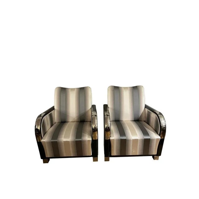 Black Art Deco Chairs, 1920, Set of 2 For Sale - Image 8 of 8