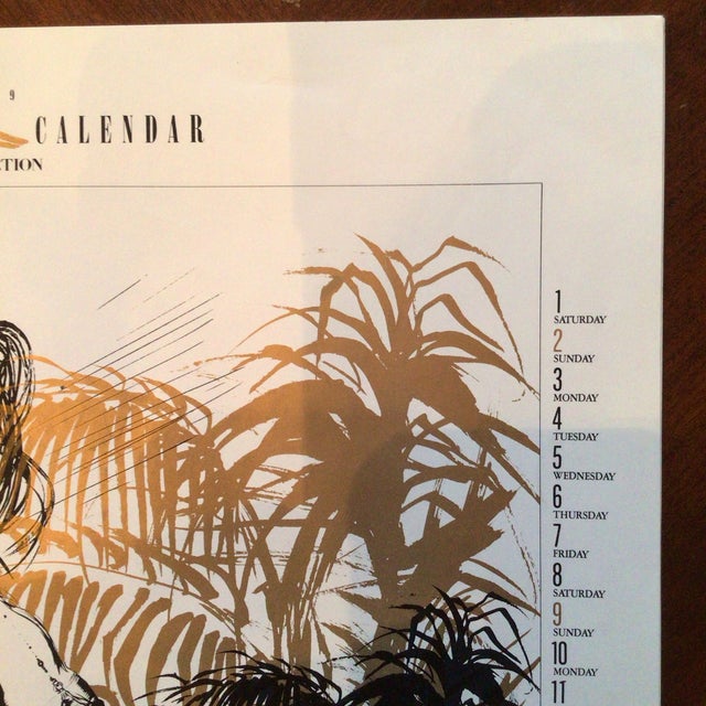 Illustration Illustration Print From 1989 "Fanciful Calendar" by Yoshitaka Amano, Produced by Ten Production. For Sale - Image 3 of 11