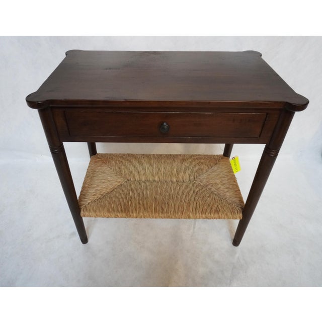 Miramar End Table With Drawer and Rush Shelf From Rooms & Gardens in Montecito Alder wood and woven rush 32w x 19d x 30h...