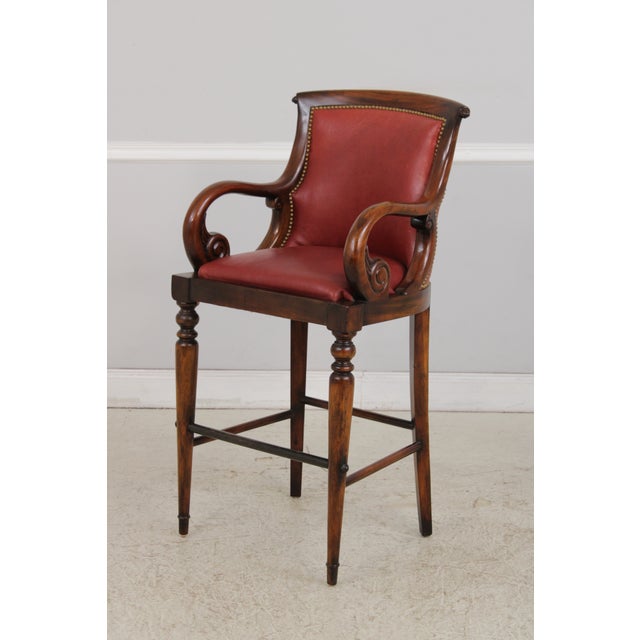 Hancock & Moore Hancock & Moore Red Leather Bar Stool Counter Chairs For Sale - Image 4 of 18
