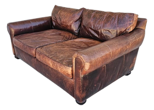 Restoration Hardware Lancaster Luxe Depth Brompton Sofa in Cocoa Leather