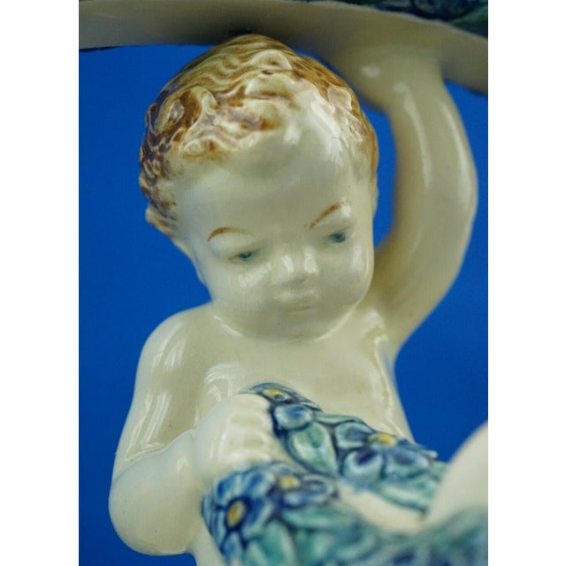 Art Deco Swan Basket with Putto by Wilhelm Peter August Sus for Karlsruhe, Germany, 1920s For Sale - Image 15 of 18