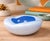 Beautiful Midcentury Glass Ashtray. This piece features a striking two-tone design, with a darker blue interior and a...