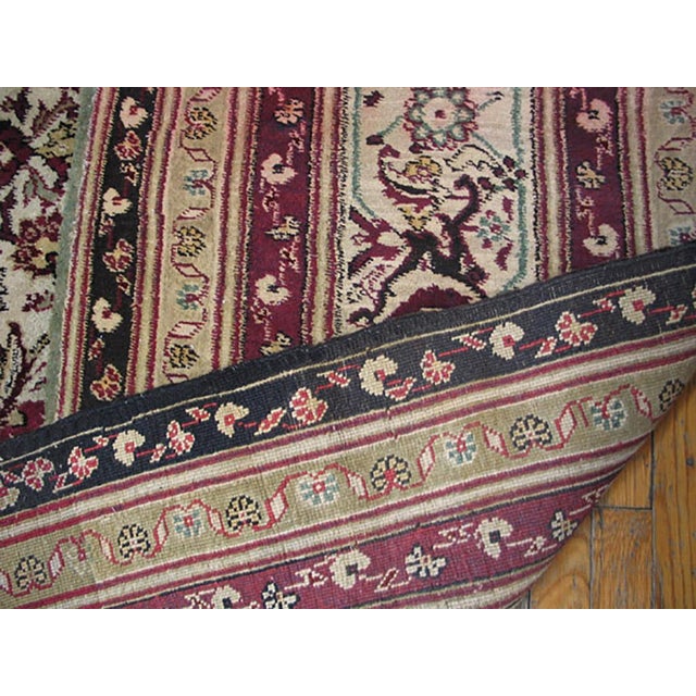 Late 19th Century 1890s Ivory Ivory Red Herati Antique Indian Agra Rug 12' 1"x 15' 11" Handknotted Wool Carpet For Sale - Image 5 of 5