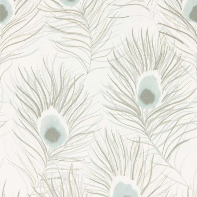 Harlequin Orlena Wallpaper in Powder Blue/Gilver For Sale