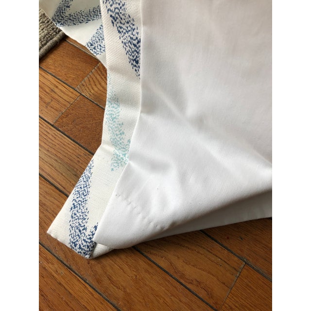 Textile Chevron Printed Drapes Hand Printed Fabric on Linen For Sale - Image 7 of 9