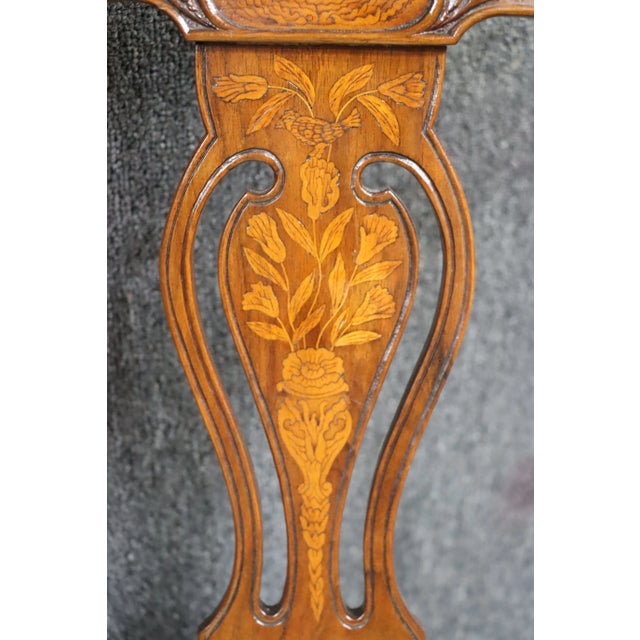 Wood Late 20th Century Walnut Inlaid Queen Anne Style Side Chairs- a Pair For Sale - Image 7 of 13