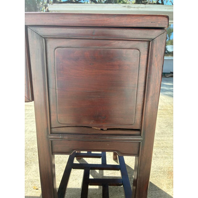 Vintage Chinese Ming Style Solid Rosewood Scholar Desk / Console Table – Five Drawer For Sale - Image 17 of 17