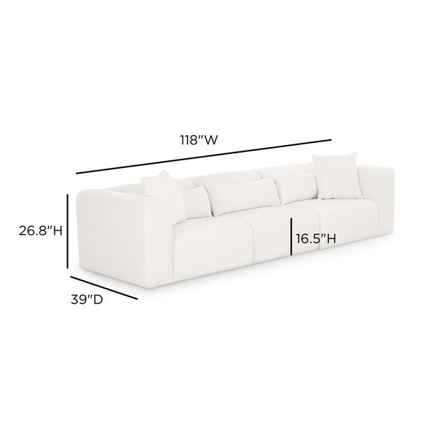 2020s Tarra Cream Chenille Modular Sofa For Sale - Image 5 of 5