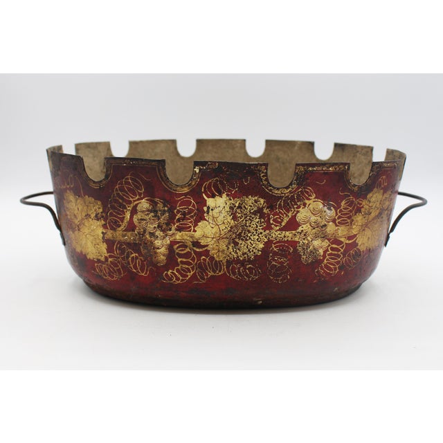 Circa 1810-1820 French Empire Tole Monteith For Sale - Image 4 of 7