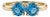 Swiss Blue Topaz Toi Et Moi Ring, Double Blue Topaz Ring, December Birthstone Ring Us 7 (All Sizes Available) For Sale