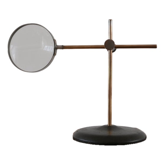 Antique Brass Desk Top Lens For Sale