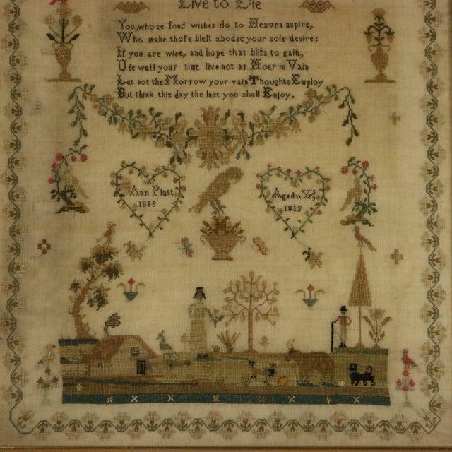 Traditional Antique Sampler, 1815, by Ann Platt Aged 11 For Sale - Image 3 of 18