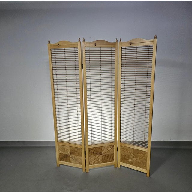 French Blonde Beech Room Divider, 1960s For Sale - Image 13 of 17