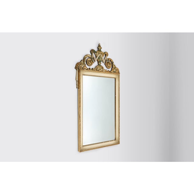 Napoleon III Style Mirror in Wood with Facet Cut Mirror, France, 1950s For Sale - Image 4 of 12