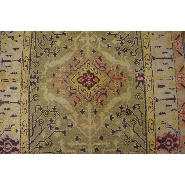 1900s Gray Medallion Antique Indian Agra Rug 4'0" X 6'0" Handknotted Wool Carpet For Sale - Image 4 of 9