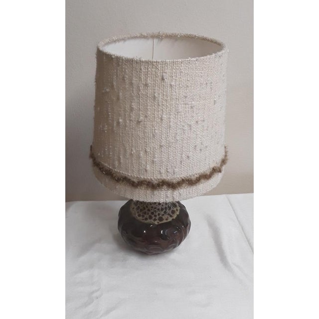 Vintage German Table Lamp with Fabric Shade, 1970s For Sale - Image 4 of 7