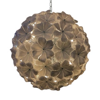 Venetian Beige Flowers Murano Style Glass Sputnik Light by Simoeng For Sale