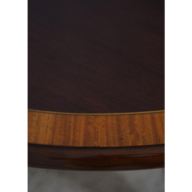 1970s Georgian Style Oval Mahogany Inlaid Dining Table For Sale - Image 5 of 18