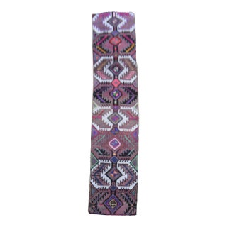 1970s Vintage Handmade Wool Cotton Purple Area Rug For Sale