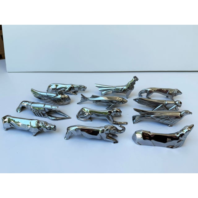 Art Deco Set of 12 Art Deco Silver-Plated Figural Knife Rests, in the Manner of Christofle For Sale - Image 3 of 10
