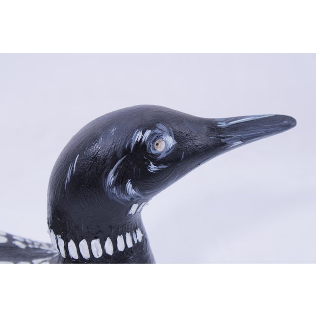 Wood Vintage Handcrafted Wood Loon Duck Decoy For Sale - Image 7 of 12