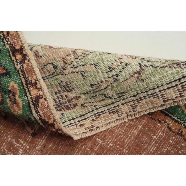 1970s Vintage Turkish Handmade Wool Cotton Beige Area Rug For Sale - Image 11 of 12