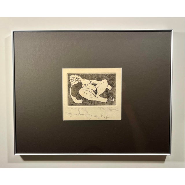 Rare! Circa 1960s Set of 2 Vintage Tony Mafia Mother & Child Etchings Artist Proof Signed For Sale - Image 4 of 11