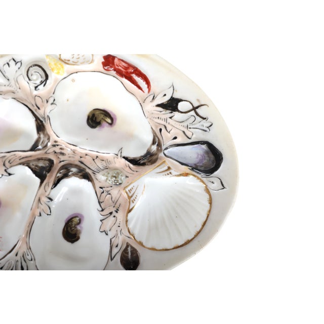 Late 19th Century Antique Union Porcelain Works Marine Themed Oyster Plate For Sale - Image 5 of 11