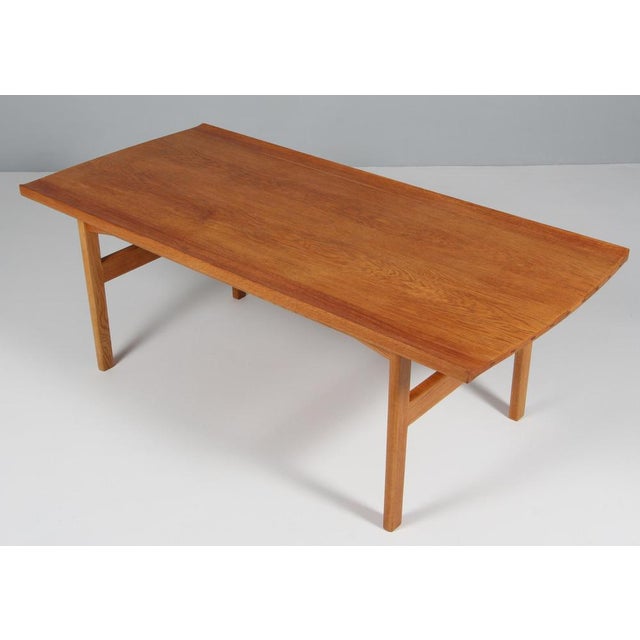 Tove & Edvard Kindt Larsen, coffee / sofa table made in partly solid soaptreated oak. Denmark, 1960s. Made by AB Seffle...