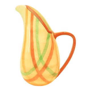 1940s Vernon Kilns / Vernonware Homespun California Pottery Beverage Pitcher For Sale