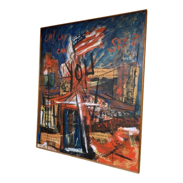 1963 “Oh Say Can You See” Original Oil Painting by Kenneth Forman, Framed For Sale