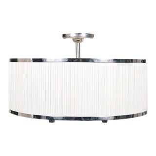 Hastings 6-Light Round Shade Drum Chandelier With Historic Nickel Finish For Sale