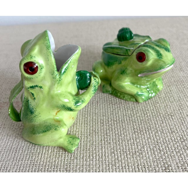 Italian Frog Sugar Bowl and Creamer Set For Sale - Image 11 of 12